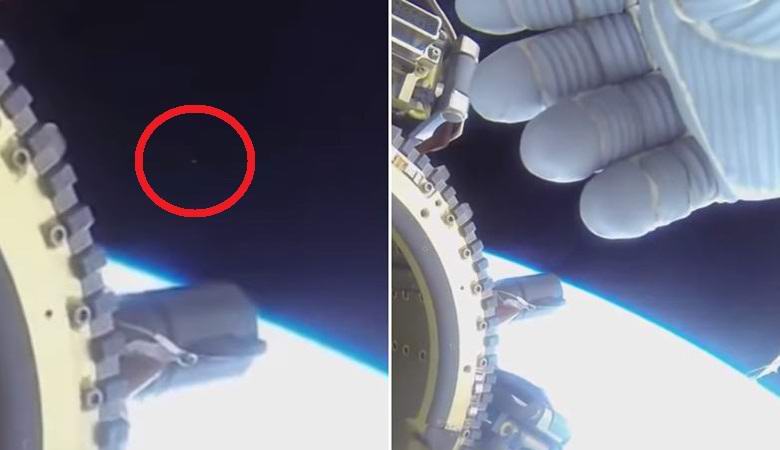L'astronauta della ISS ha schermato l'obiettivo della fotocamera con la mano, che
