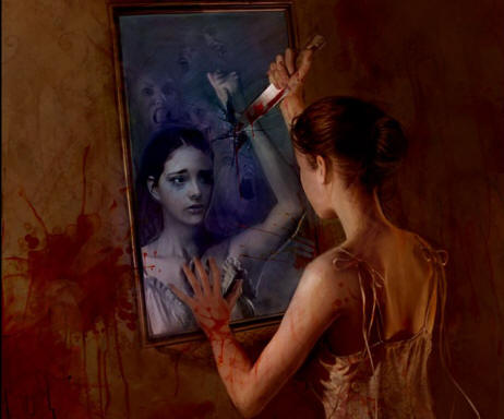 Faccia aliena allo specchio