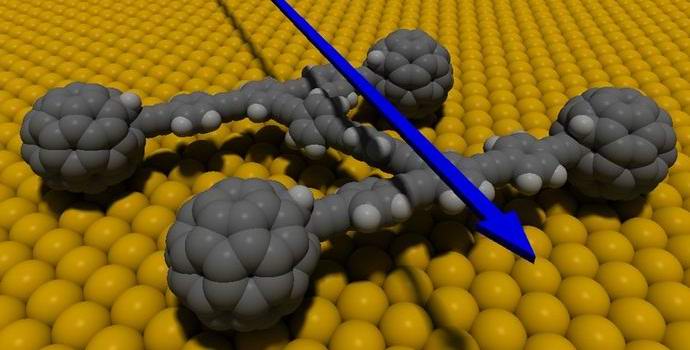 La corsa di auto delle dimensioni di una molecola