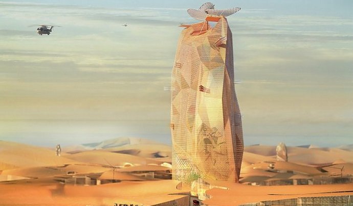 Tower City nel deserto del Sahara