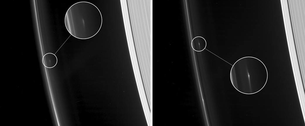 La sonda Cassini rileva corpi spaziali nell'anello F di Saturno 