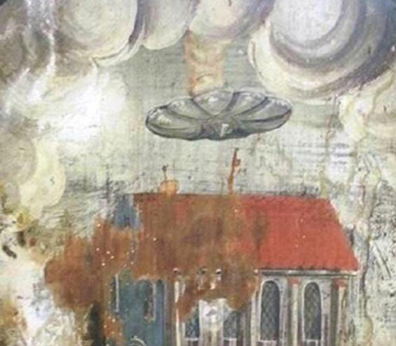 UFO scoperto su un affresco in Romania