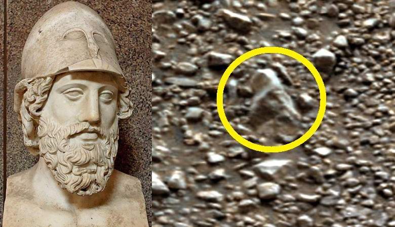 La testa di un'antica statua romana fu trovata su Marte