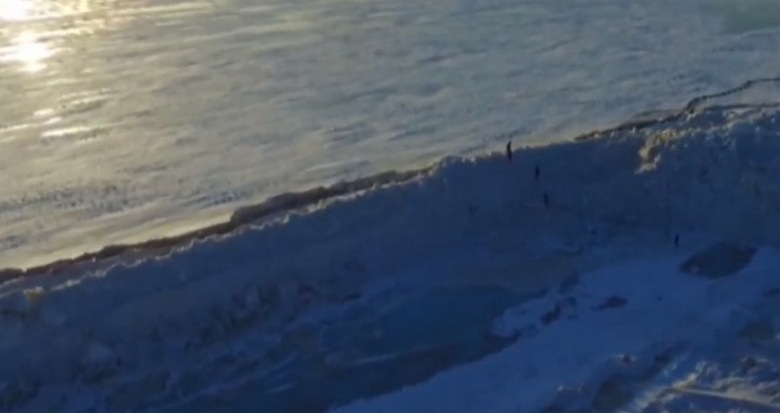 L'inverno è apparso sul lago Khanka