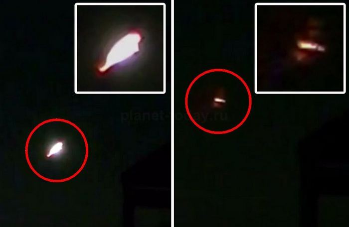 Notte, un lampo luminoso e un UFO ne volano fuori.