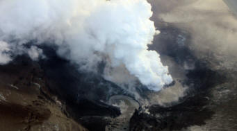 Volcano Grimsvotn nel sud-est dell'Islanda, foto d'archivio