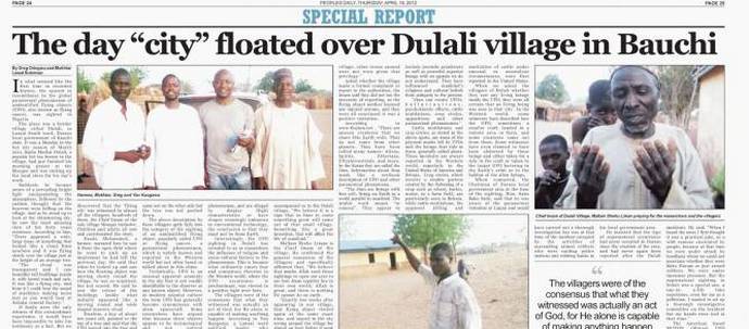 Centinaia di africani hanno visto una città fluttuare nel cielo