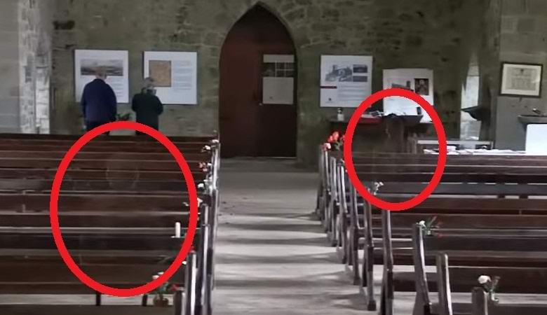 Le figure umane ultraterrene nella chiesa hanno accidentalmente colpito il video