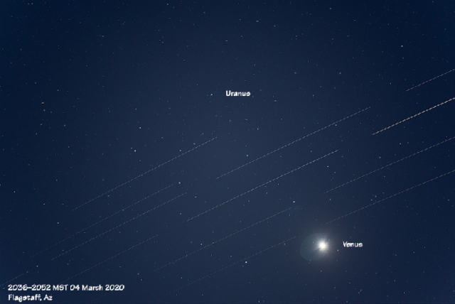 Un esempio di come i satelliti Starlink rovinano l'astrofotografia.