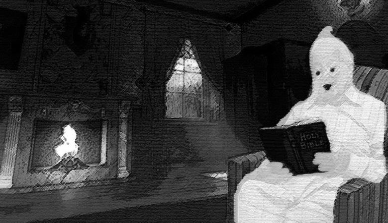 Un fantasma stava leggendo la Bibbia in un vecchio pub inglese.