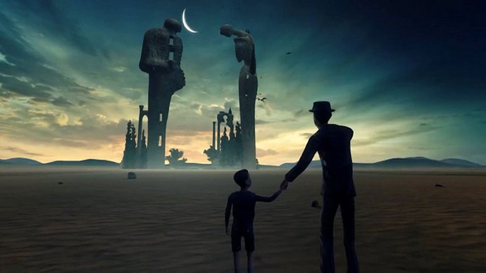 Fai una passeggiata all'interno della foto del famoso Salvador Dali