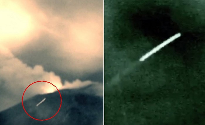 La televisione presenta una cronaca dei voli UFO sui vulcani