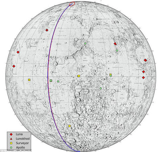 La traiettoria delle sonde attraversava i poli della luna