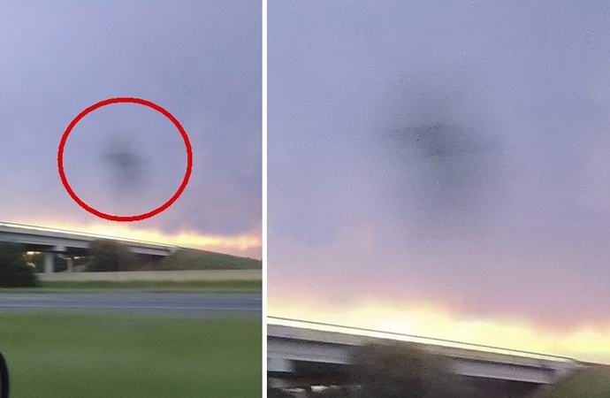 Un UFO a forma di diamante piatto è stato fotografato in Texas.