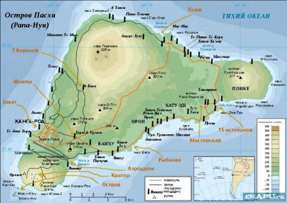 Mappa dell'isola di Pasqua