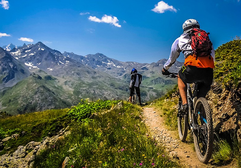 Un divertente ciclista e gara di marmotta